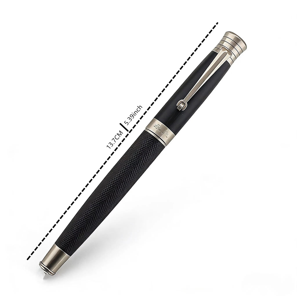 Pluma Negra y Plateada | Elegancia y Dirección